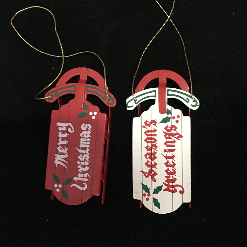 Set of 2 Sled Ornaments